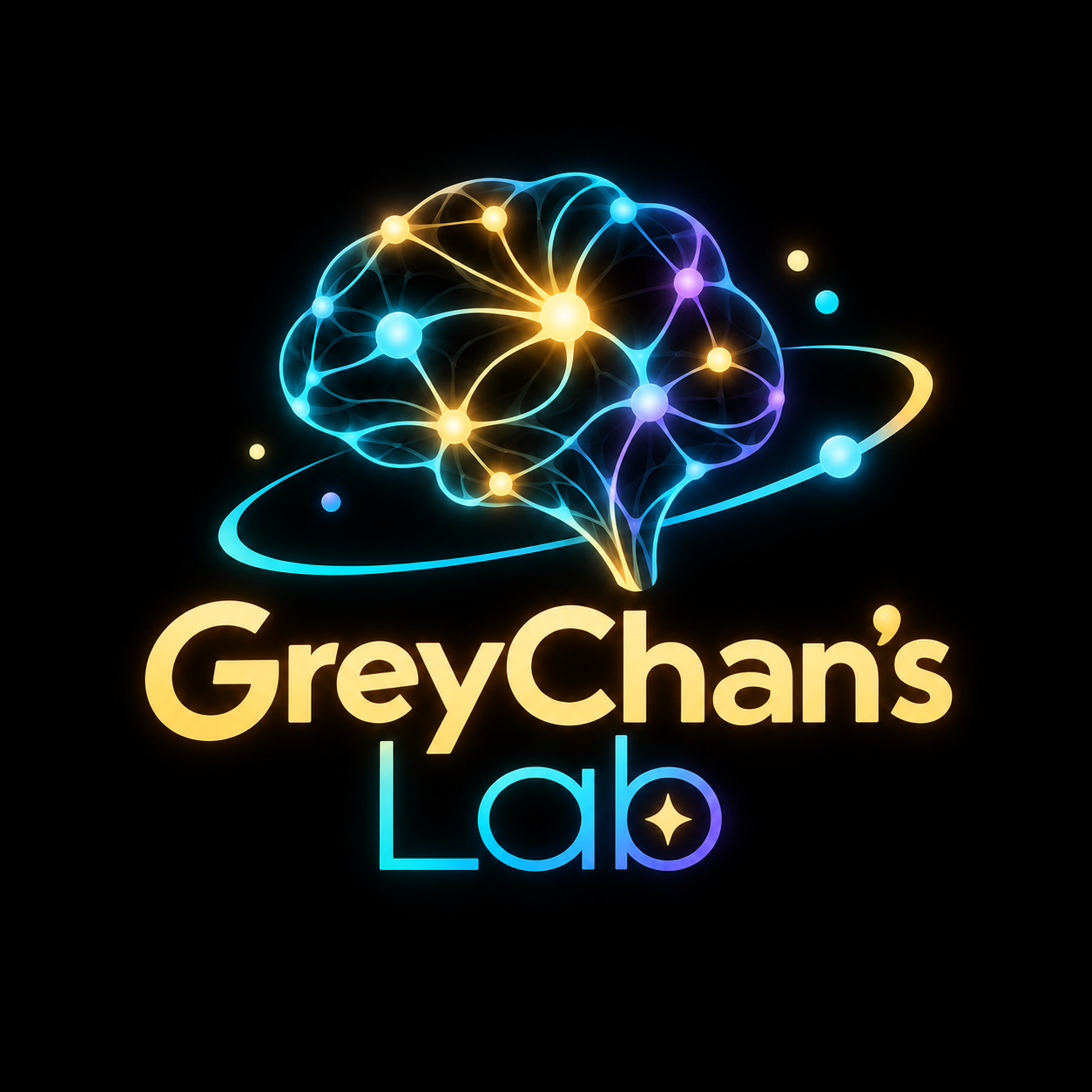 Grey Chan's Lab 彩色神经网络大脑标志