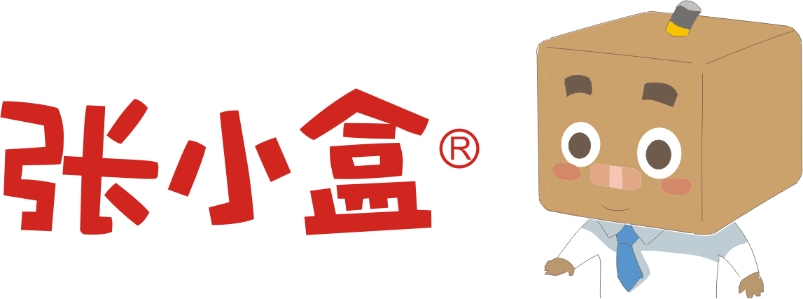 张小盒标志与方脑袋人物